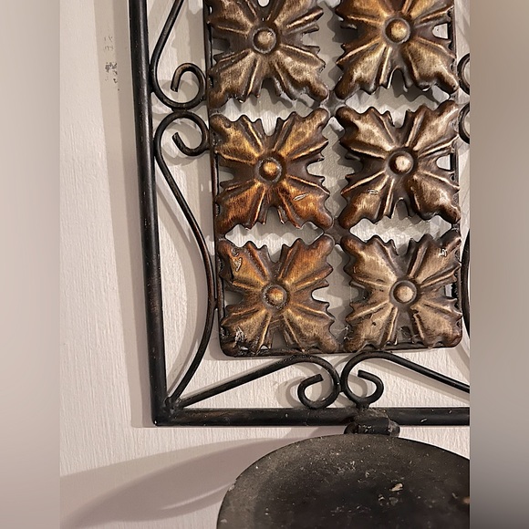 Rustic Metal Candle Sconce Cottagecore - Picture 2 of 2